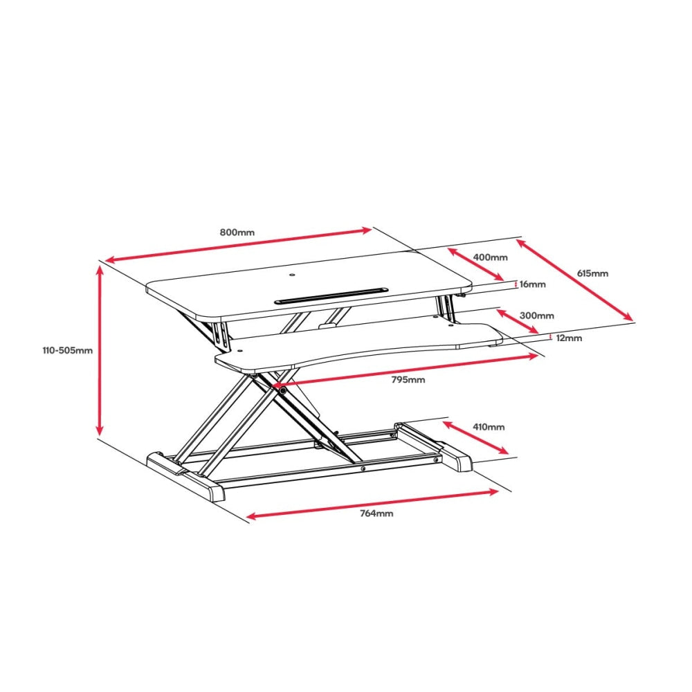 Pro Height Adjustable Sit Stand Computer Work Task Study Office Desk Riser - White Medium / Fast shipping On sale