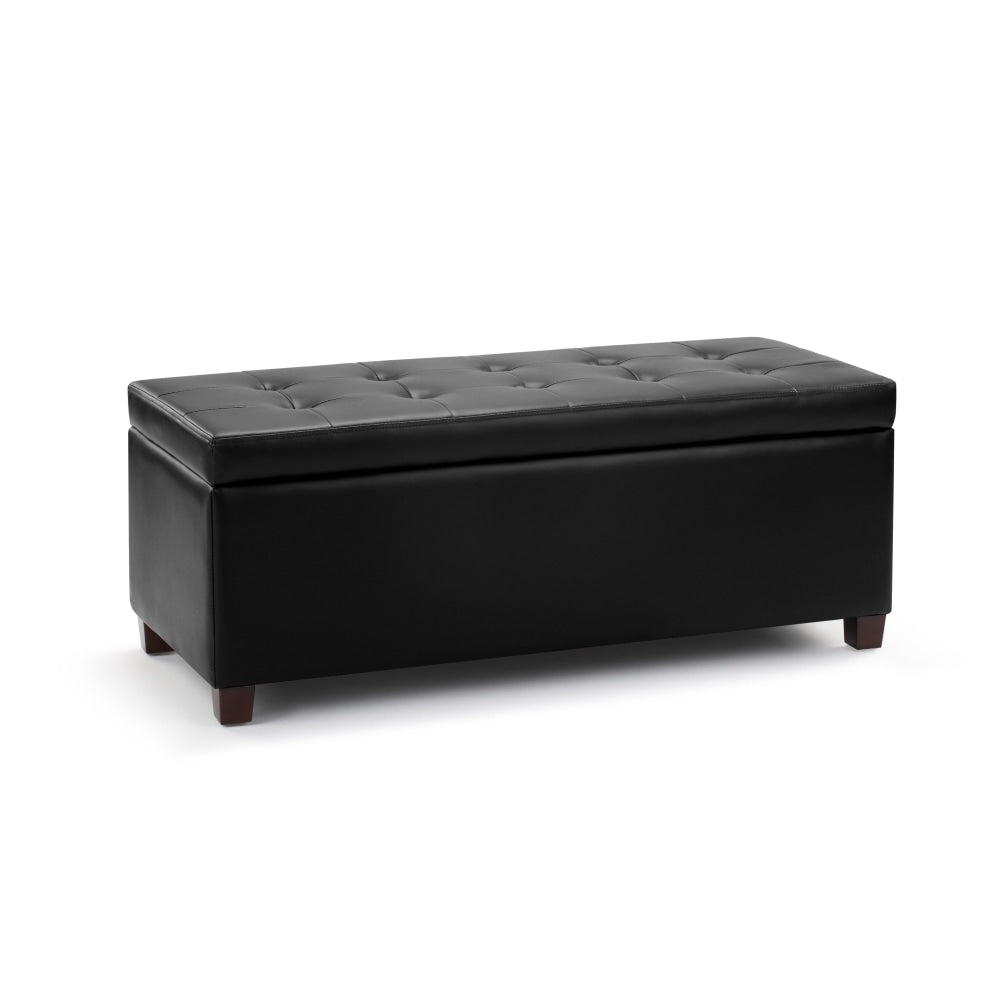 PU Leather Storage Box Ottoman Foot Stool Bench - Black Fast shipping On sale