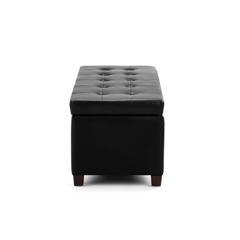 PU Leather Storage Box Ottoman Foot Stool Bench - Black Fast shipping On sale