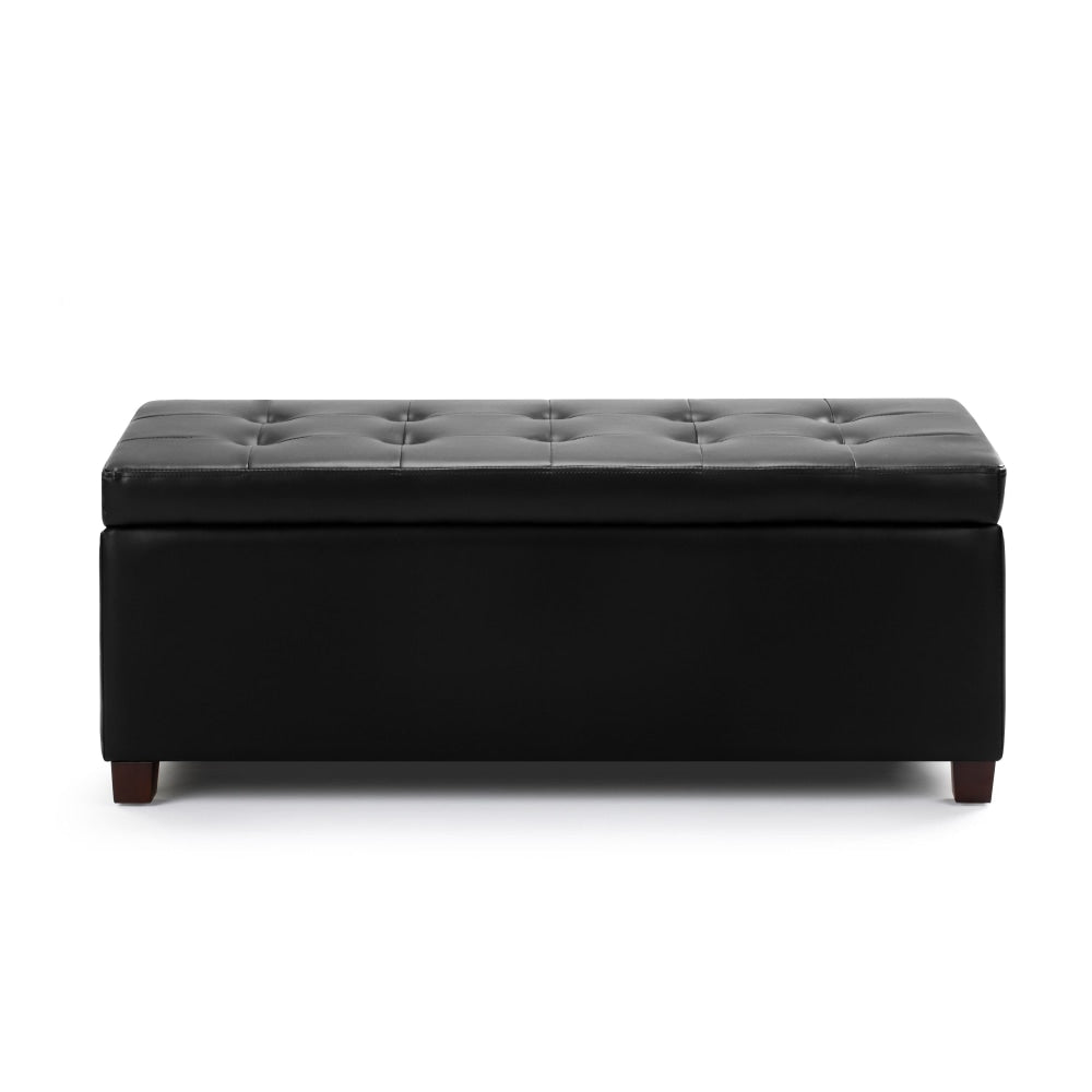 PU Leather Storage Box Ottoman Foot Stool Bench - Black Fast shipping On sale