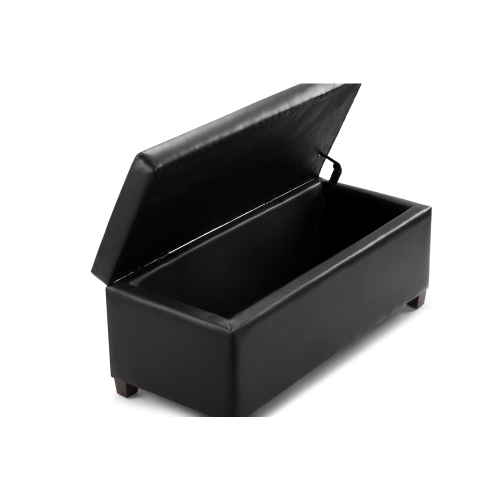 PU Leather Storage Box Ottoman Foot Stool Bench - Black Fast shipping On sale