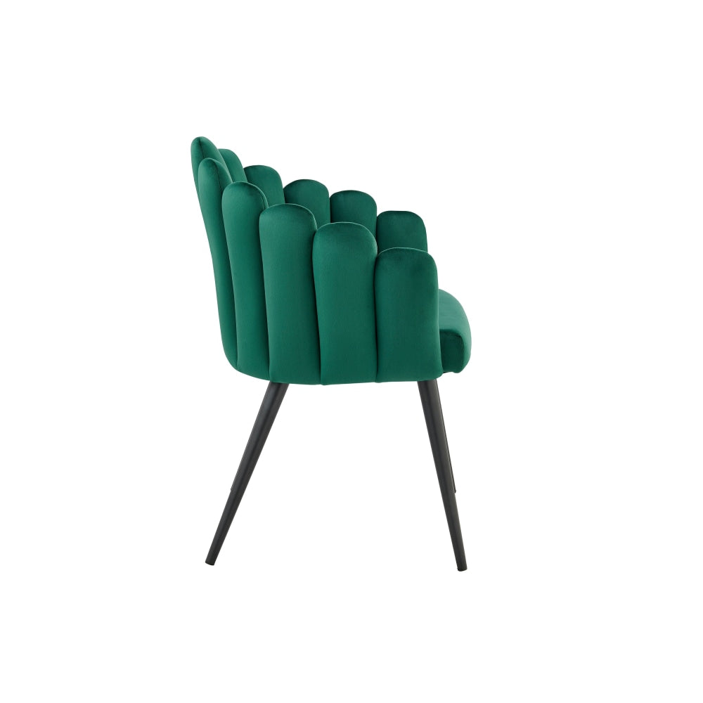 Pucon Fabric Velvet Kitchen Chair Dining Armchair - Green Fast shipping On sale