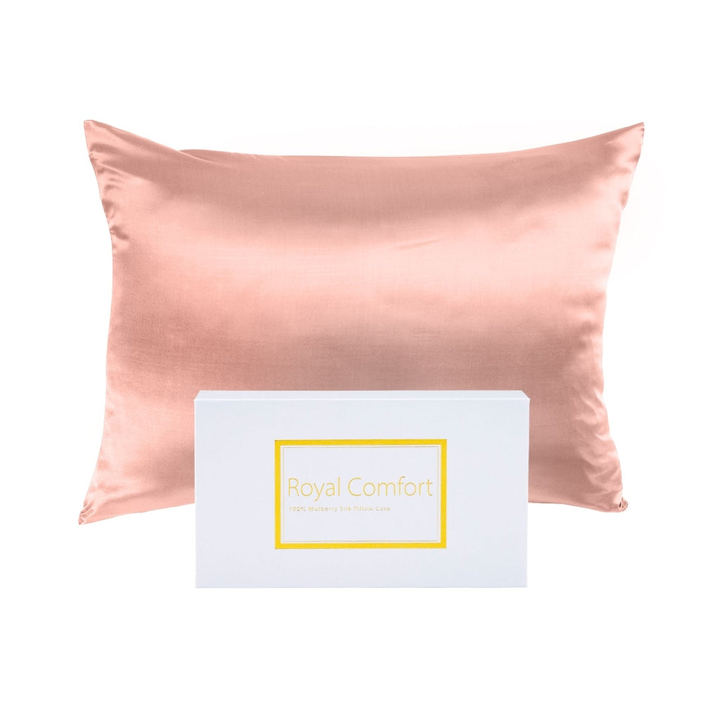 Pure Silk Pillow Case by Royal Comfort-Blush Bed Sheet Fast shipping On sale