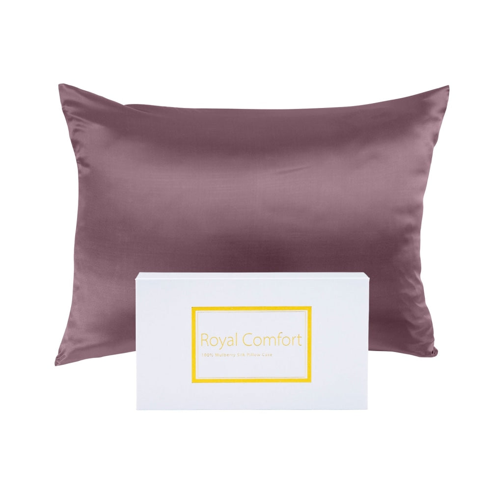 Pure Silk Pillow Case by Royal Comfort (Single Pack) - Malaga Wine Bed Sheet Fast shipping On sale
