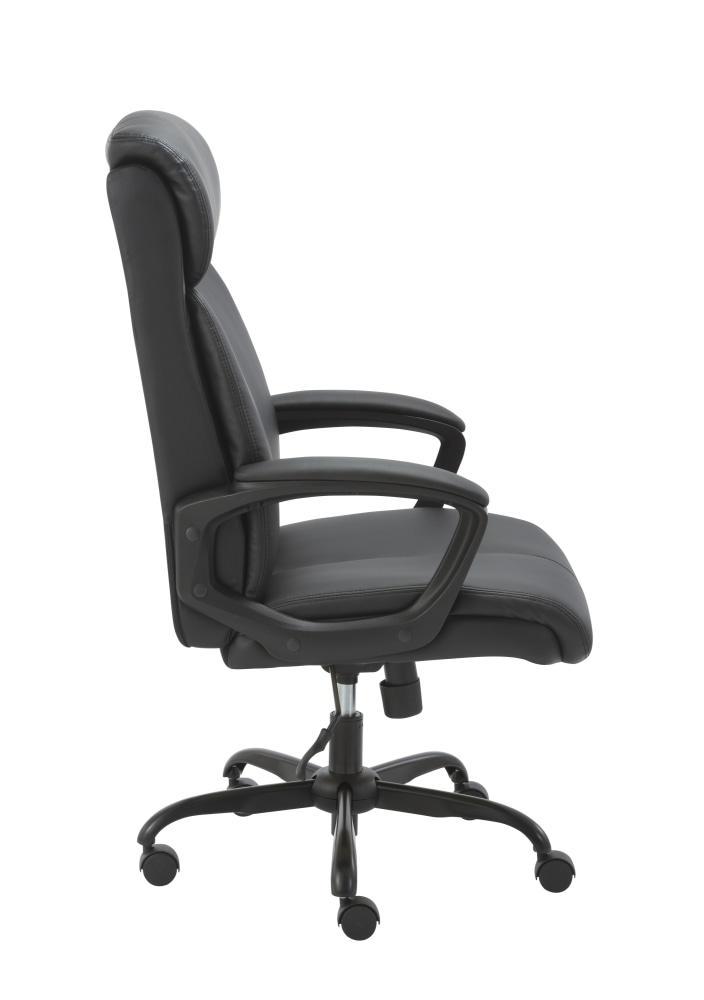 Puresoft PU Leather Soft Padded High-Back Office Chair - Black Fast shipping On sale