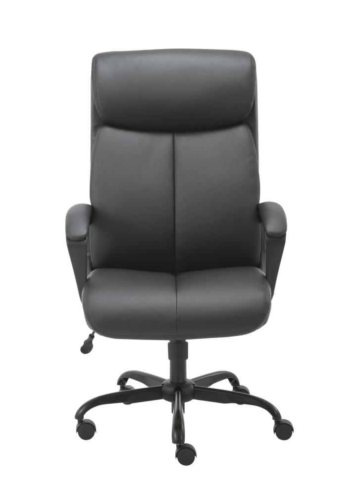 Puresoft PU Leather Soft Padded High-Back Office Chair - Black Fast shipping On sale