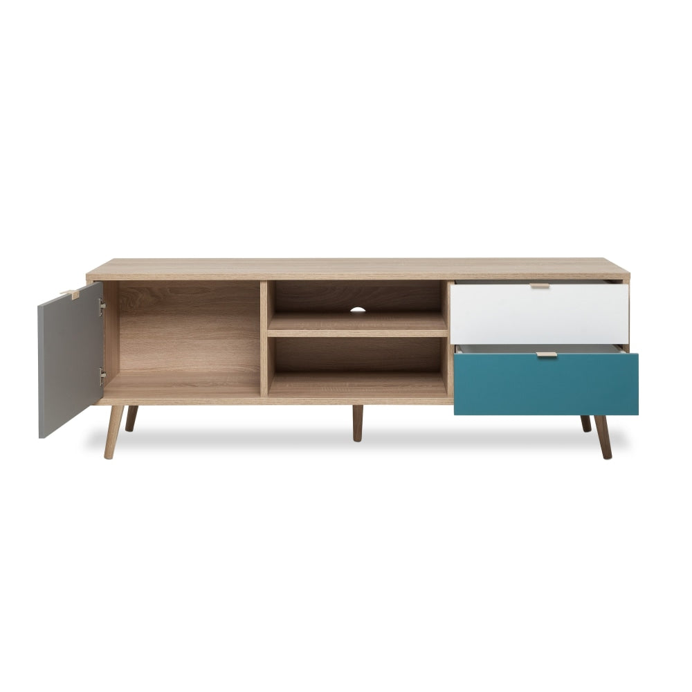 Queen Scandinavian Lowline Entertainment Unit TV Stand 150cm - Sonoma Oak Fast shipping On sale