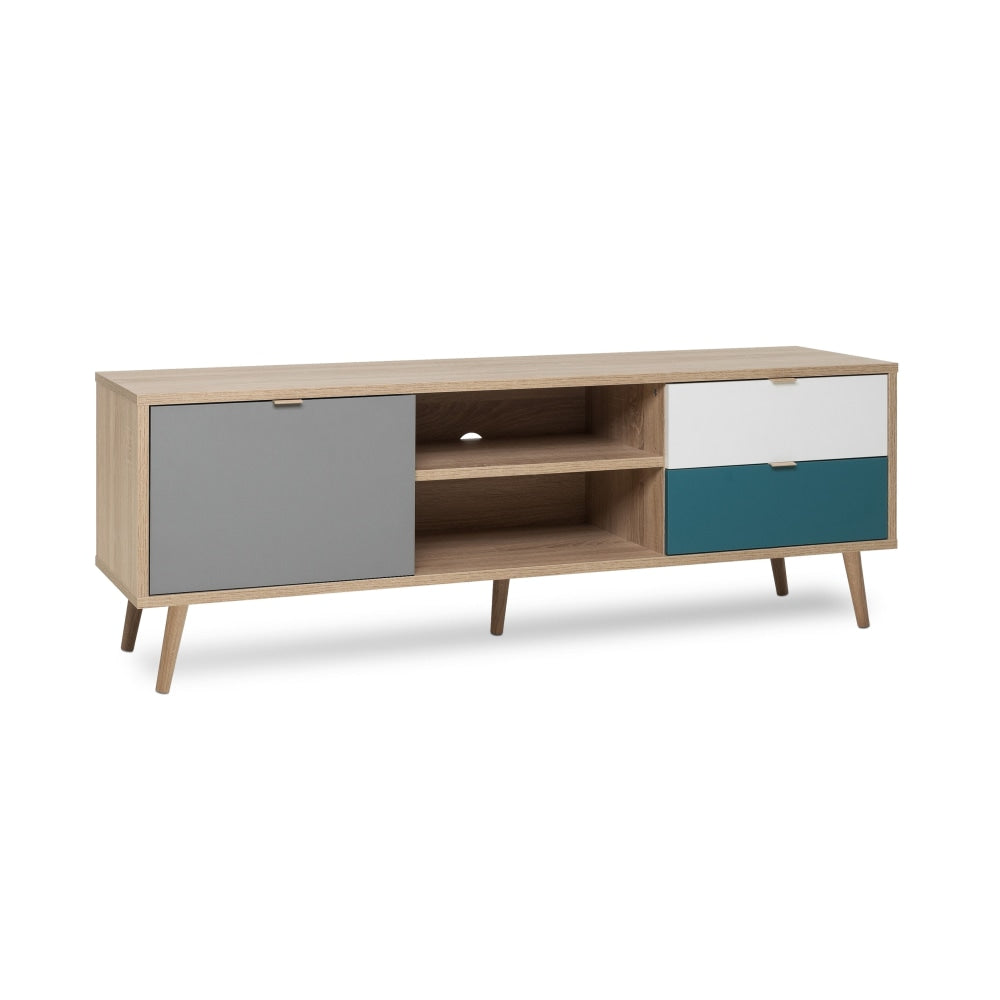 Queen Scandinavian Lowline Entertainment Unit TV Stand 150cm - Sonoma Oak Fast shipping On sale