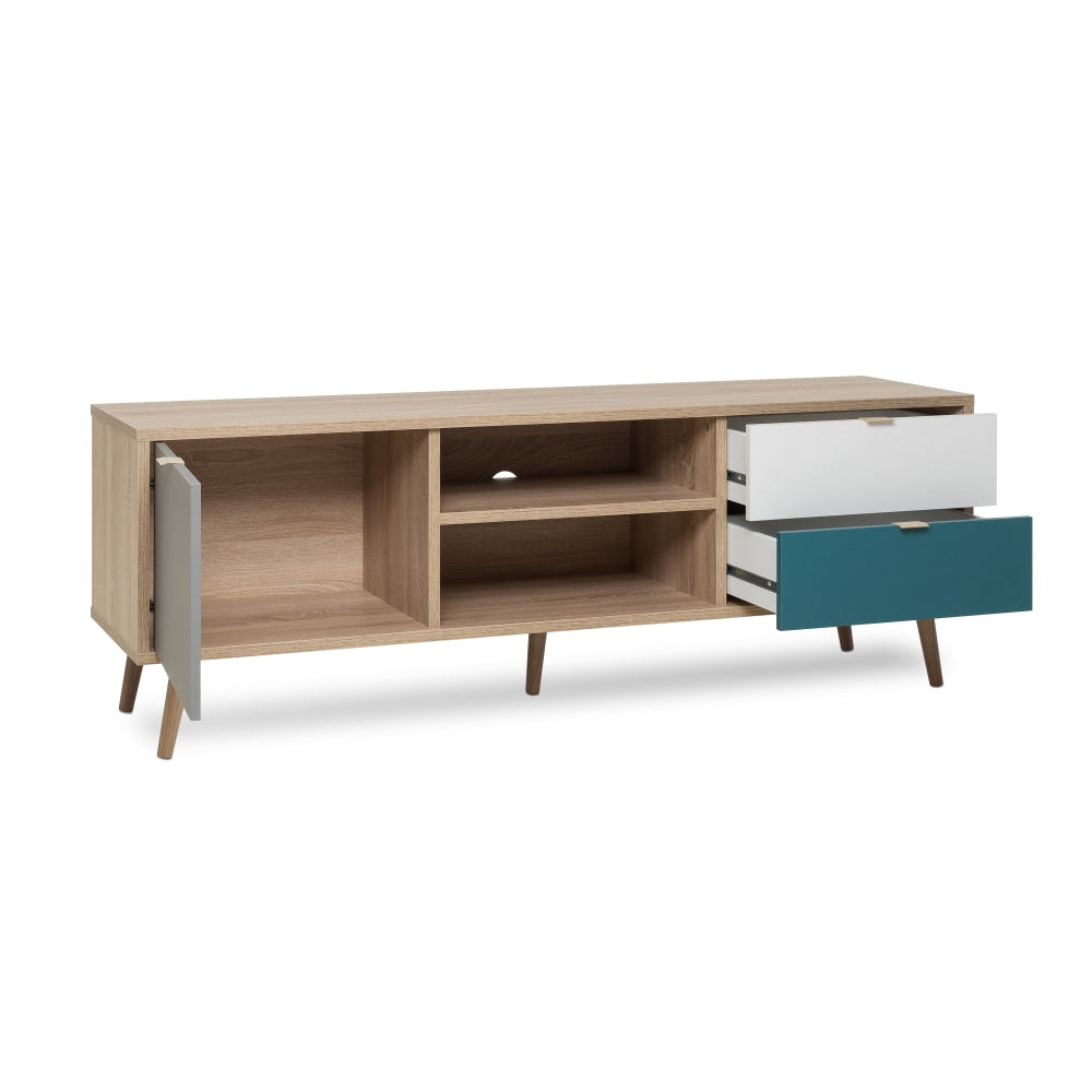 Queen Scandinavian Lowline Entertainment Unit TV Stand 150cm - Sonoma Oak Fast shipping On sale