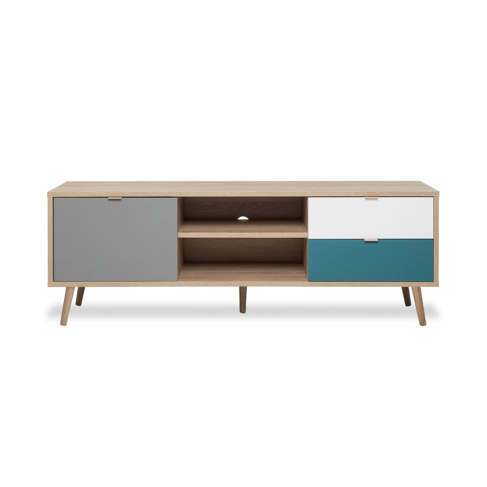 Queen Scandinavian Lowline Entertainment Unit TV Stand 150cm - Sonoma Oak Fast shipping On sale