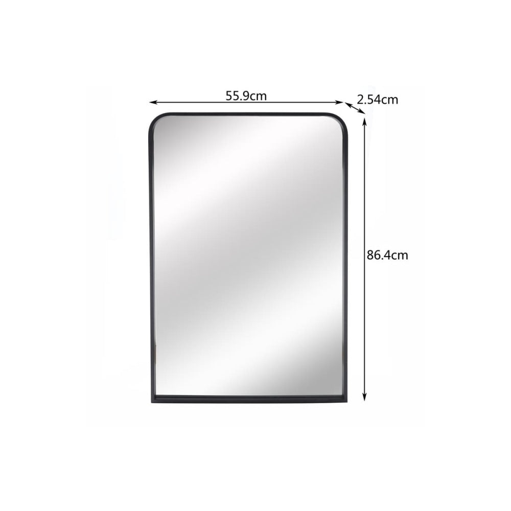 Radius Corner Metal Wall Mirror - Black Fast shipping On sale