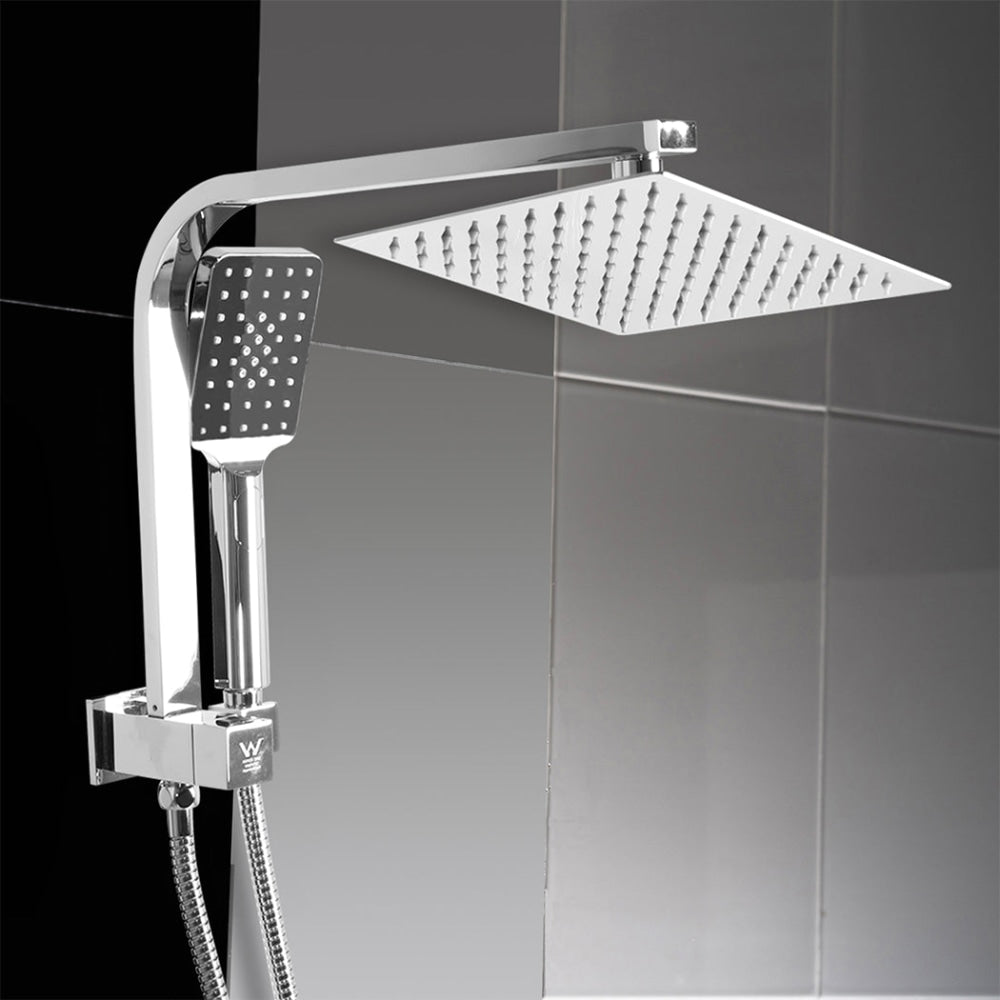Rain Shower Head Set Silver Square Brass Taps Mixer Handheld High Pressure 8’ Fast shipping On sale