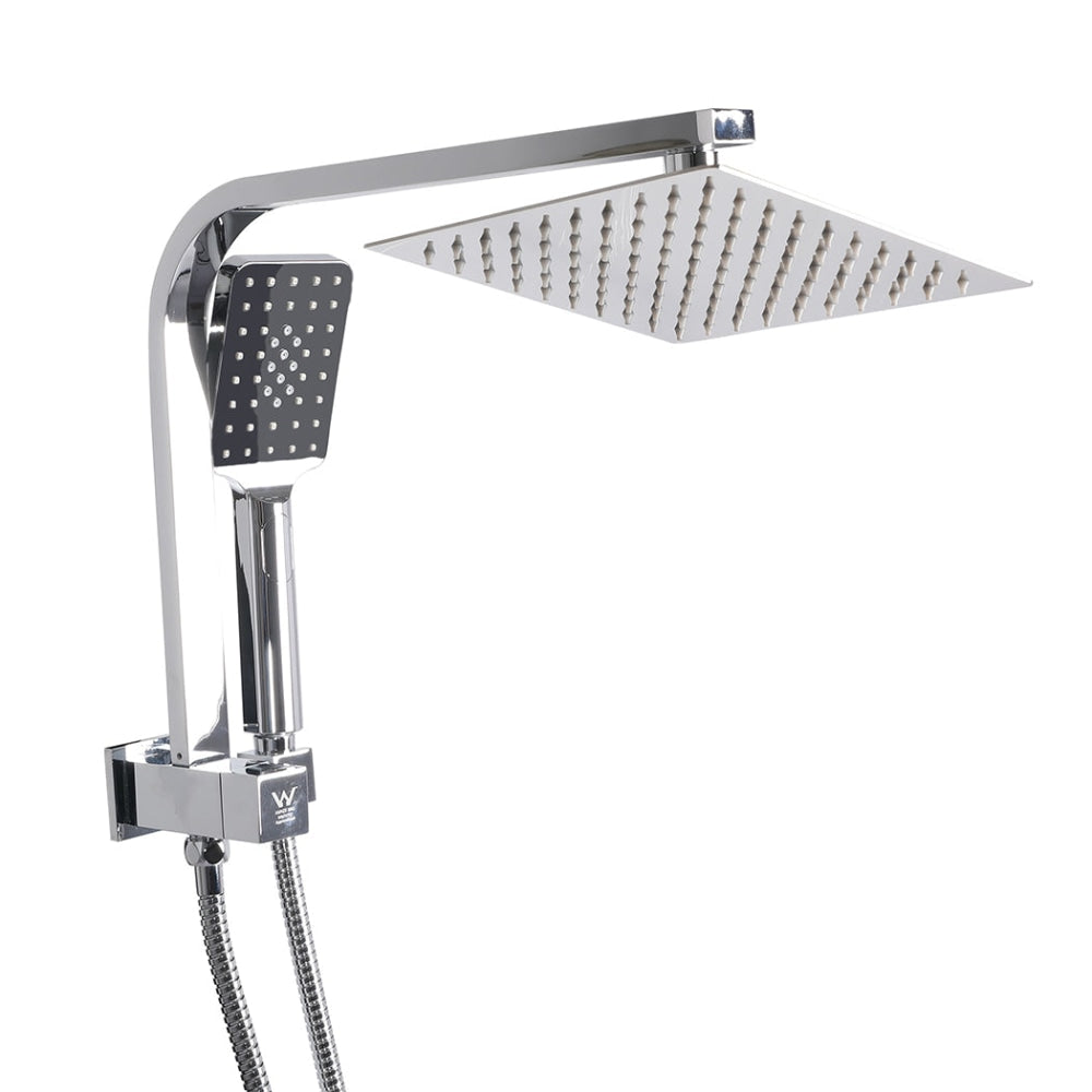 Rain Shower Head Set Silver Square Brass Taps Mixer Handheld High Pressure 8’ Fast shipping On sale