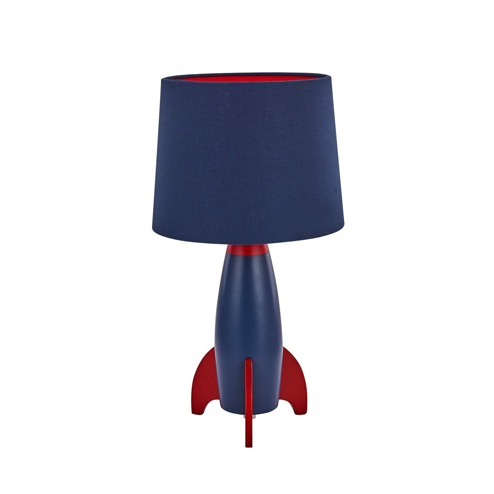 Ravi Rocketship Design Kids Table Lamp Light Navy Blue Fast shipping On sale