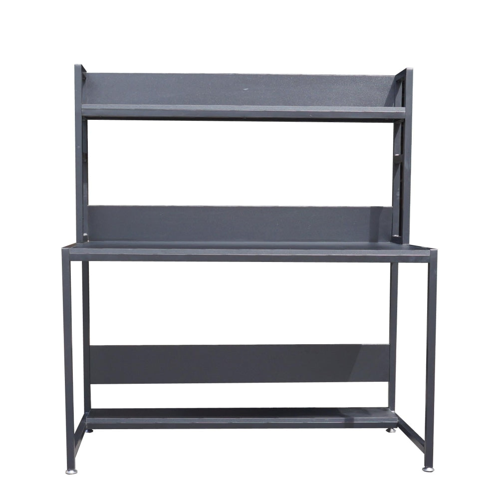 Study Computer Office Desk Metal Frame W/ Hutch - Black Fast shipping On sale