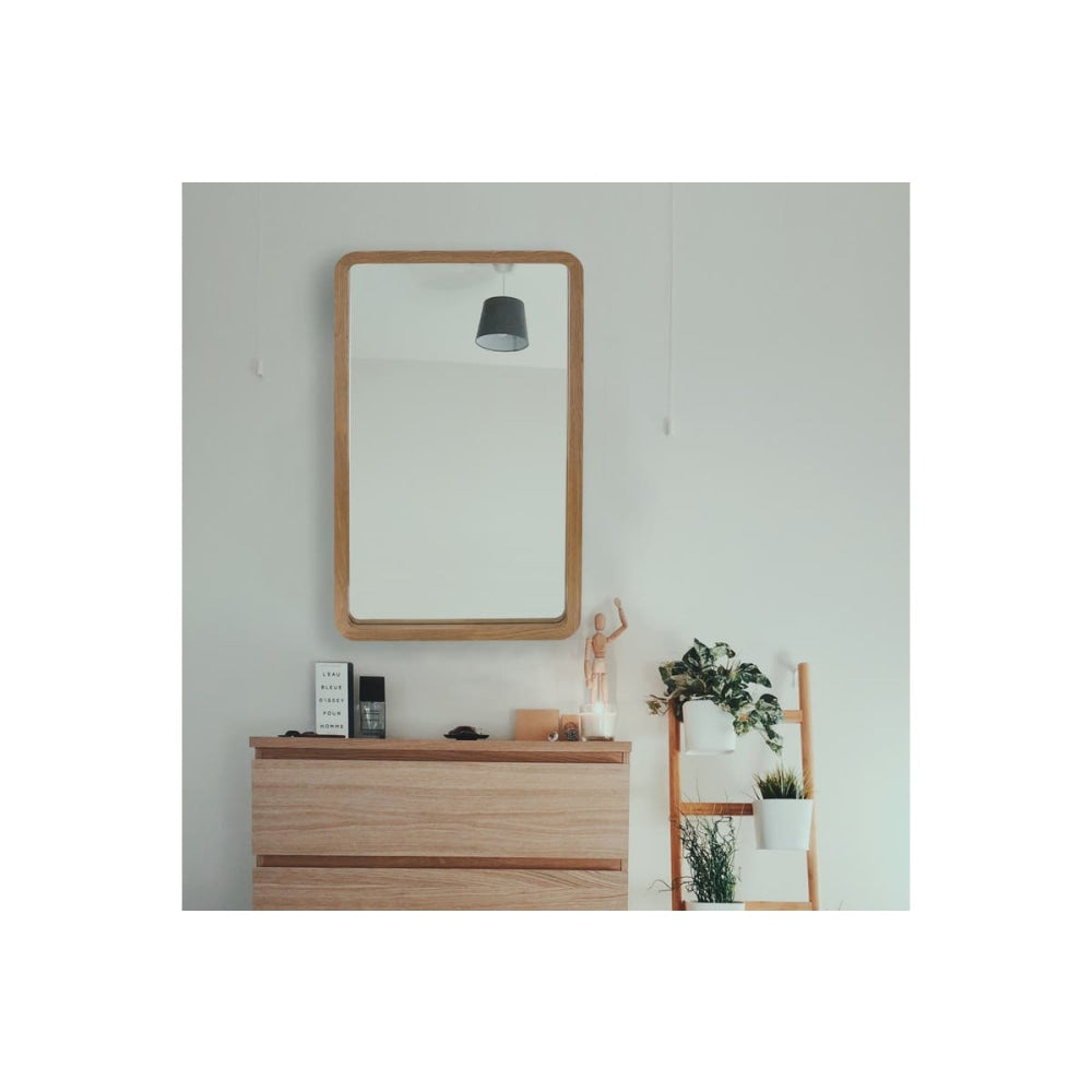 Rectangular Wooden Full Length Mirror Natural Wood Fast shipping On sale