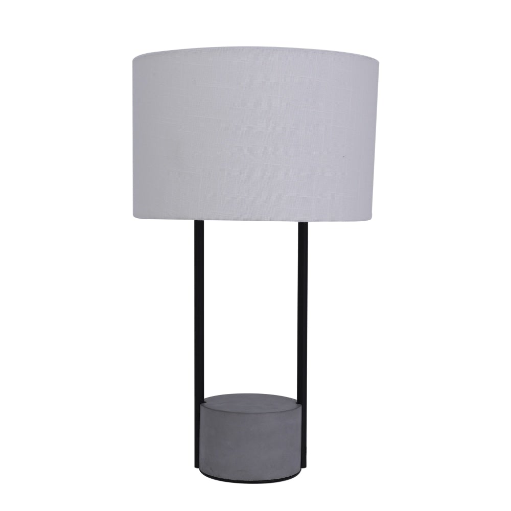 Remy Table Desk Lamp Concrete Look Base Fabric Shade - Grey / White Fast shipping On sale