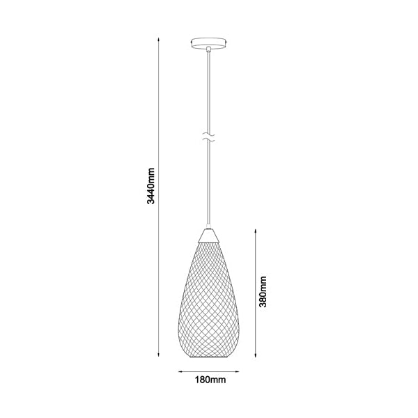 RICTUS Pendant Lamp Light Interior ES Chrome (Glass) Tear Drop with Segments OD180mm Fast shipping On sale