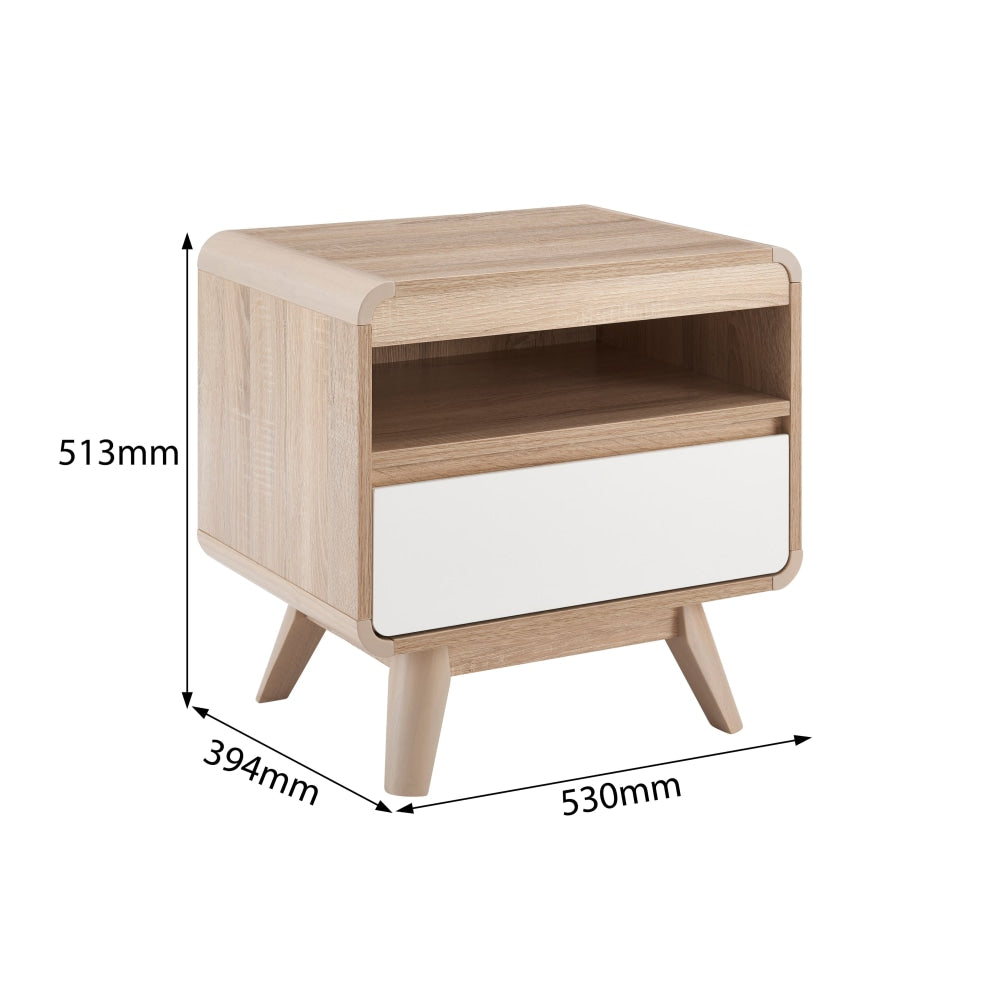 Robin Bedside Nightstand Side Table - White Fast shipping On sale