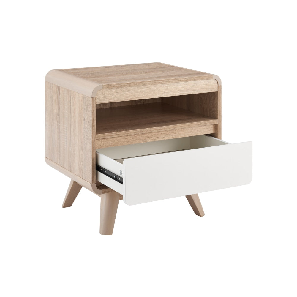 Robin Bedside Nightstand Side Table - White Fast shipping On sale