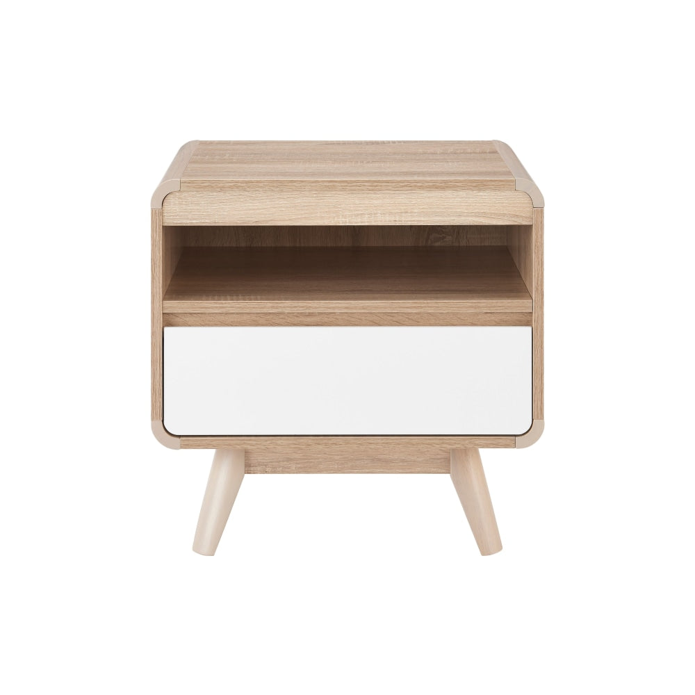 Robin Bedside Nightstand Side Table - White Fast shipping On sale