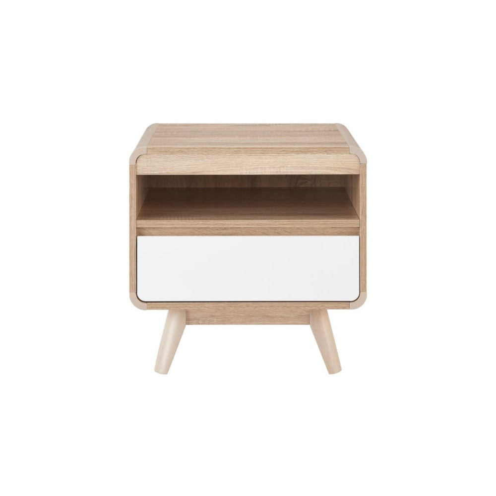 Robin Bedside Nightstand Side Table - White Fast shipping On sale