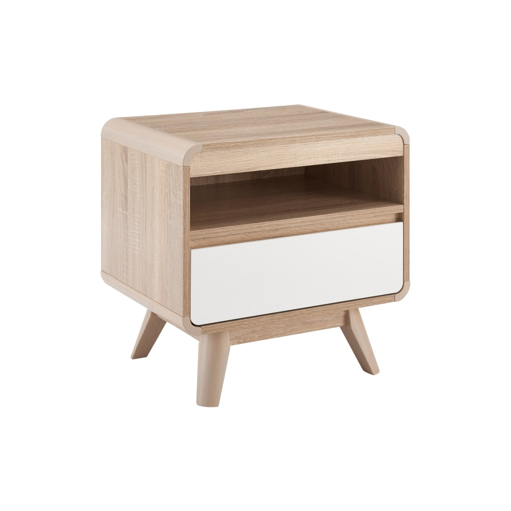 Robin Bedside Nightstand Side Table - White Fast shipping On sale