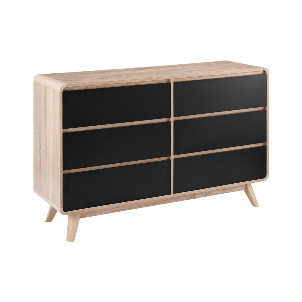 Robin Mid Century Chest of 6-Drawers Dresser Storage Cabinet - Black Of Drawers Fast shipping On sale