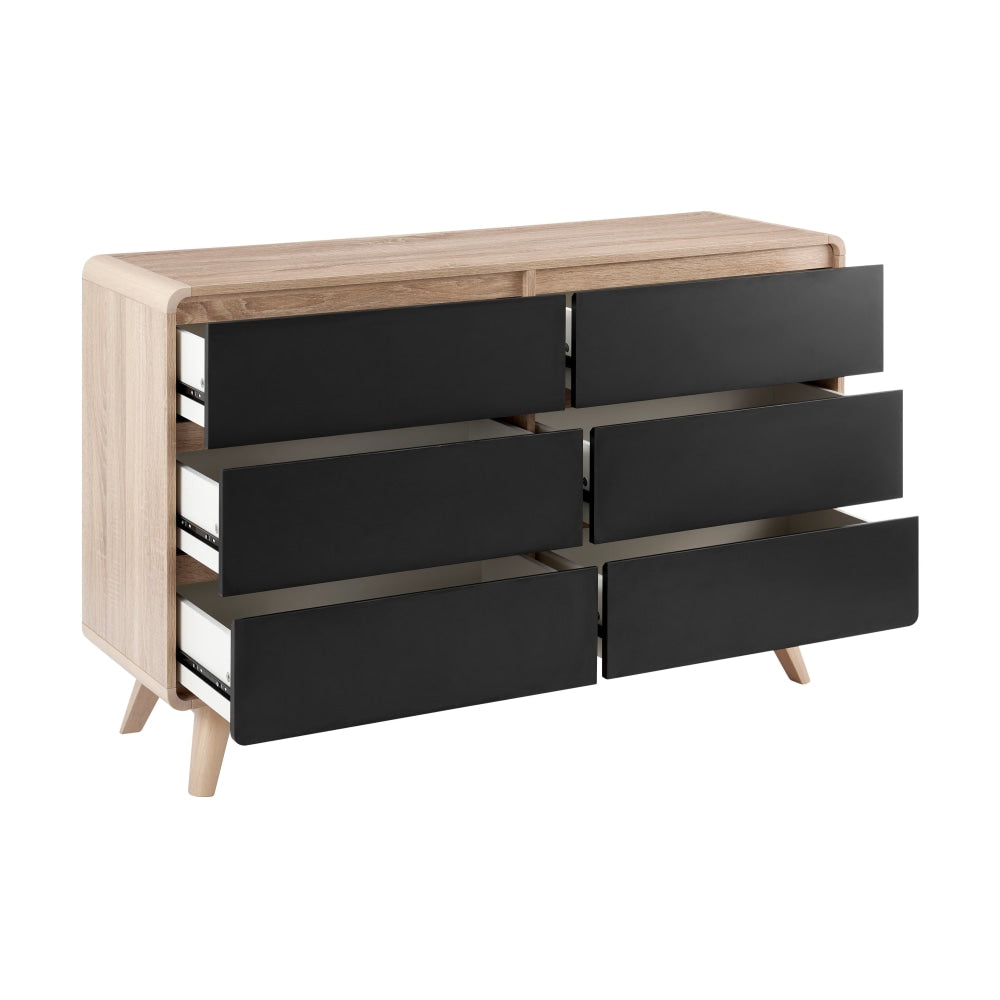 Robin Mid Century Chest of 6-Drawers Dresser Storage Cabinet - Black Of Drawers Fast shipping On sale