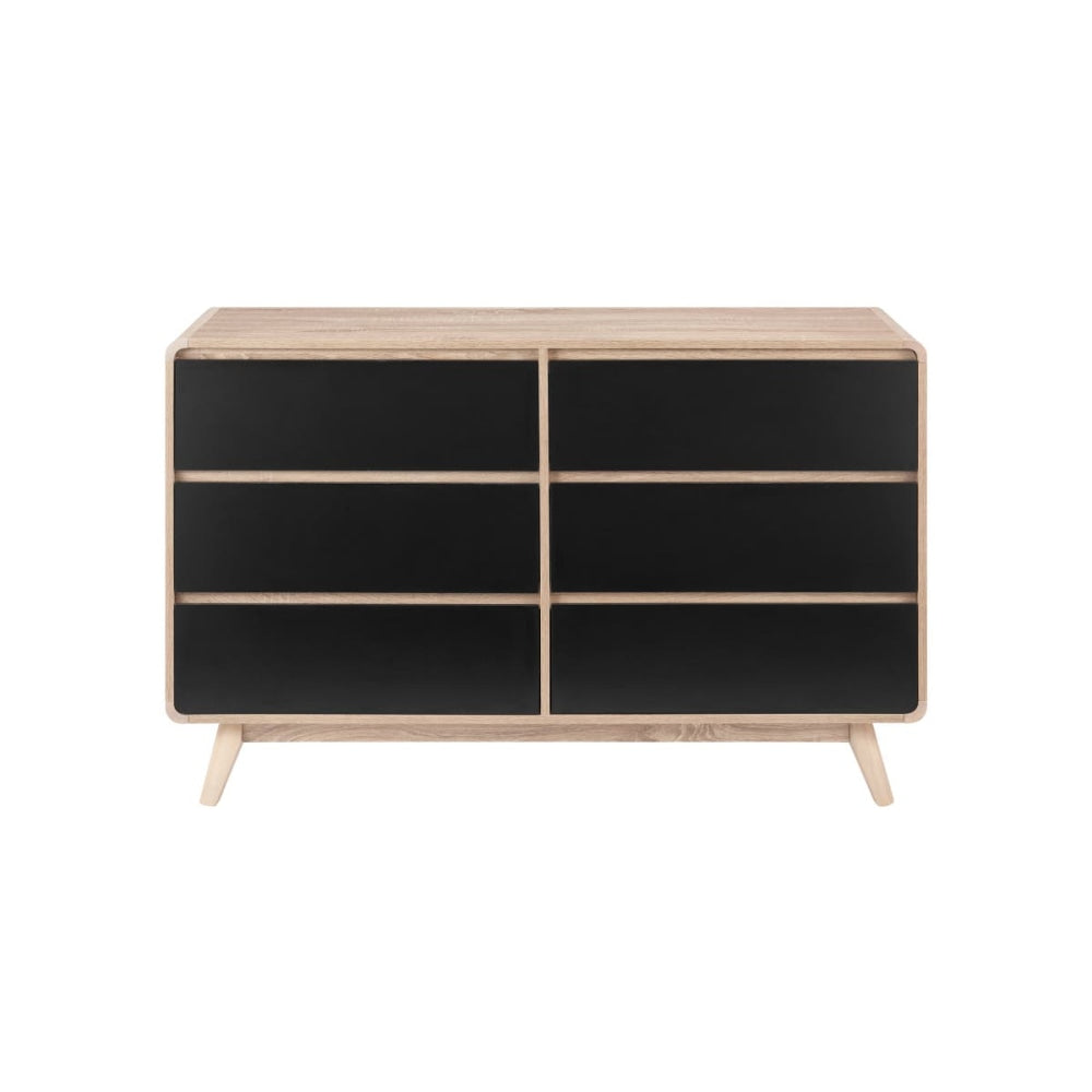 Robin Mid Century Chest of 6-Drawers Dresser Storage Cabinet - Black Of Drawers Fast shipping On sale