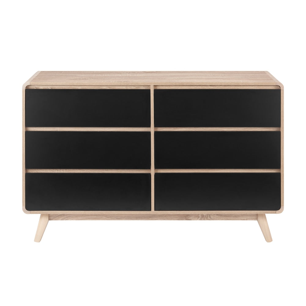 Robin Mid Century Chest of 6-Drawers Dresser Storage Cabinet - Black Of Drawers Fast shipping On sale