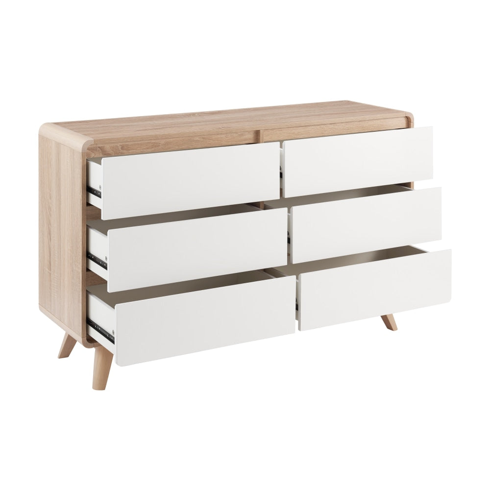 Robin Mid Century Chest of 6-Drawers Dresser Storage Cabinet - White Of Drawers Fast shipping On sale