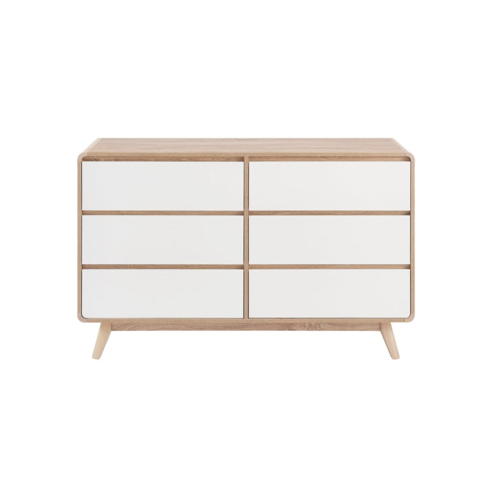 Robin Mid Century Chest of 6-Drawers Dresser Storage Cabinet - White Of Drawers Fast shipping On sale