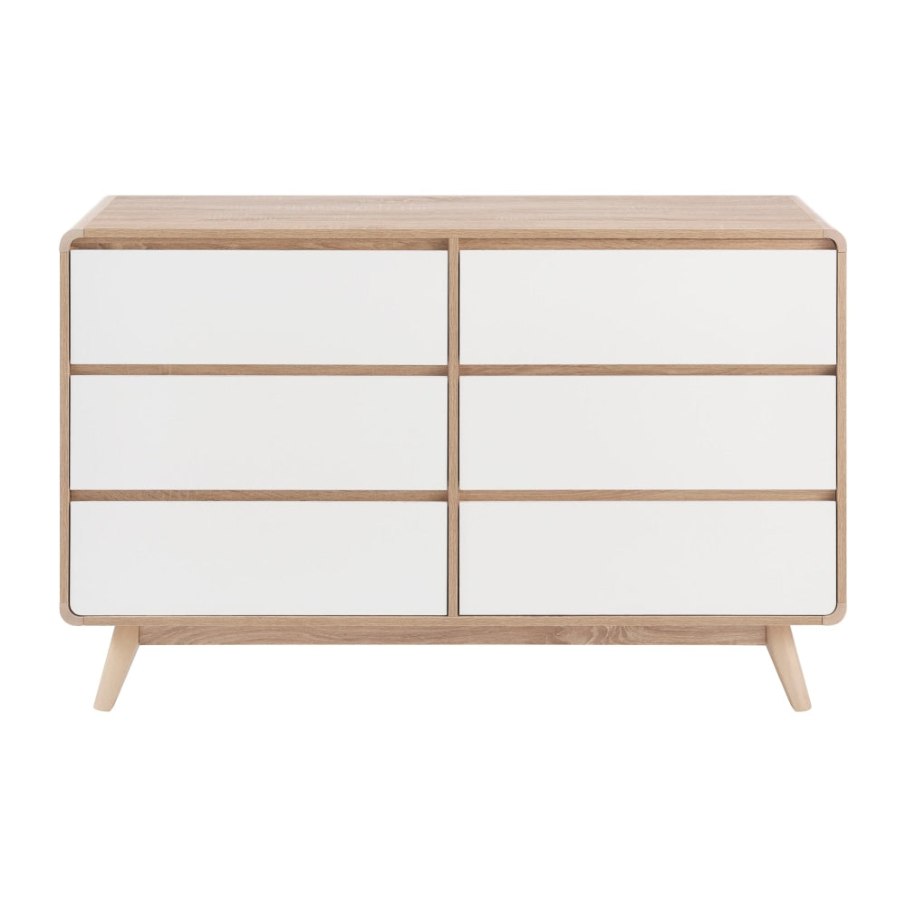 Robin Mid Century Chest of 6-Drawers Dresser Storage Cabinet - White Of Drawers Fast shipping On sale