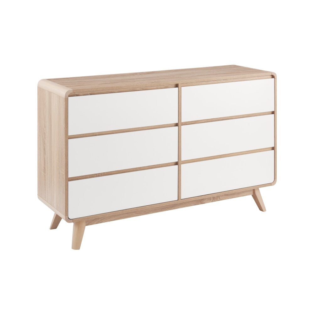 Robin Mid Century Chest of 6-Drawers Dresser Storage Cabinet - White Of Drawers Fast shipping On sale