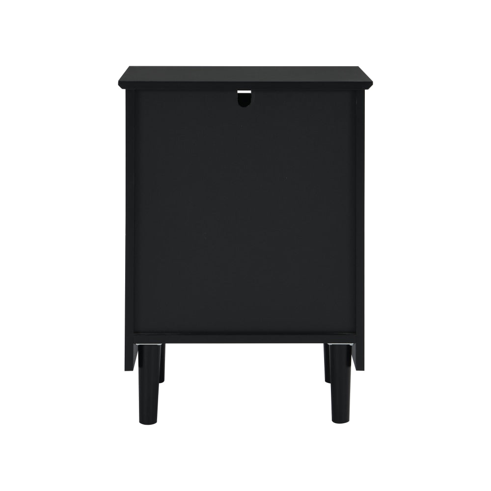 Ronnie Open Shelf Bedside Nightstand Side Table W/ 1-Drawers - Black Fast shipping On sale