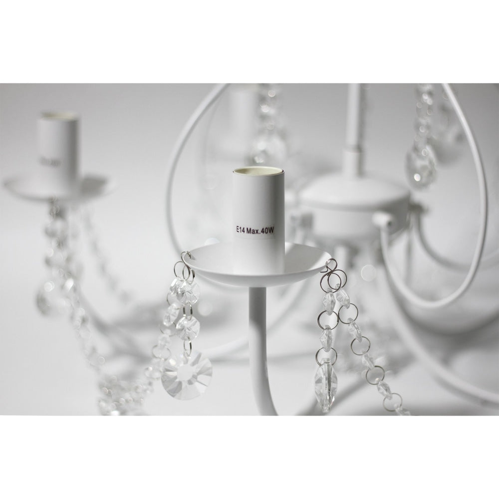 Roque Modern Elegant Pendant Lamp Chandelier Ceiling Light - White Chandeliers Fast shipping On sale