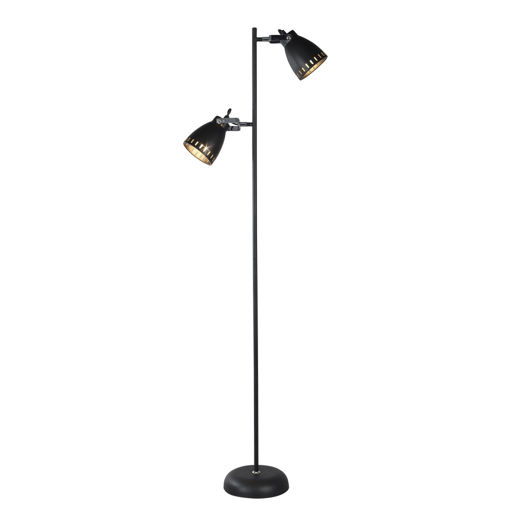 Rosie 2-Lights Modern Rustic Metal Floor Lamp Light Black Fast shipping On sale