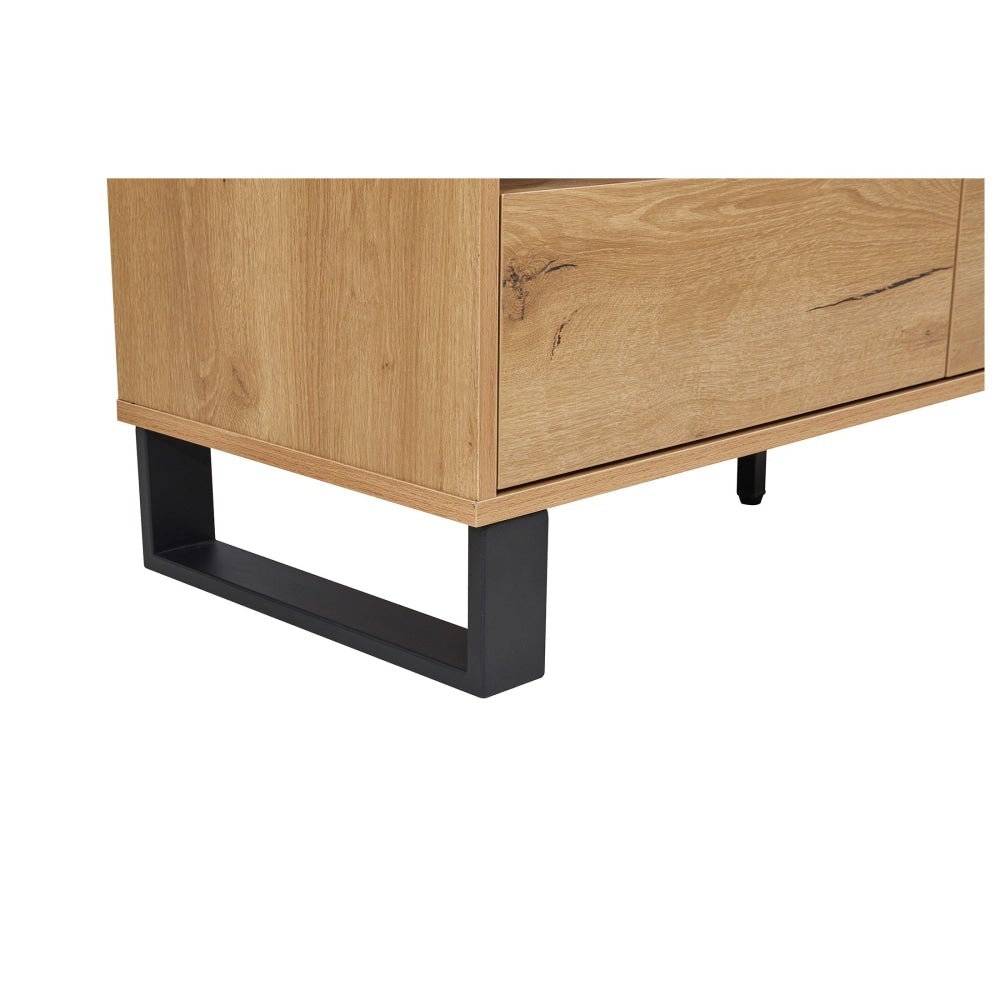 Modern Classic TV Stand Entertainment Unit W/ Storage - Oak Fast shipping On sale