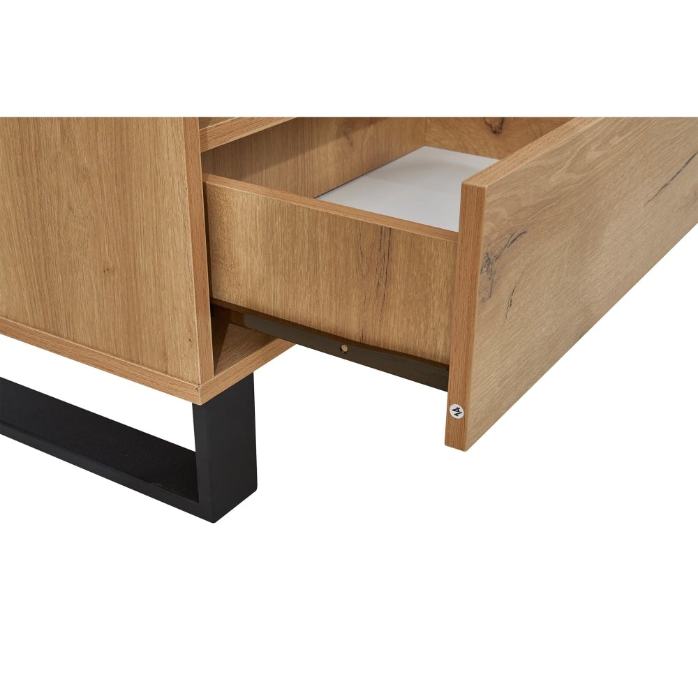 Modern Classic TV Stand Entertainment Unit W/ Storage - Oak Fast shipping On sale