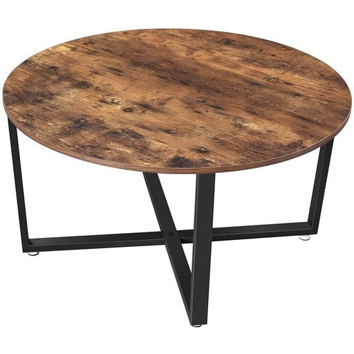 Round Coffee Table Industrial Rustic Brown/Black Fast shipping On sale