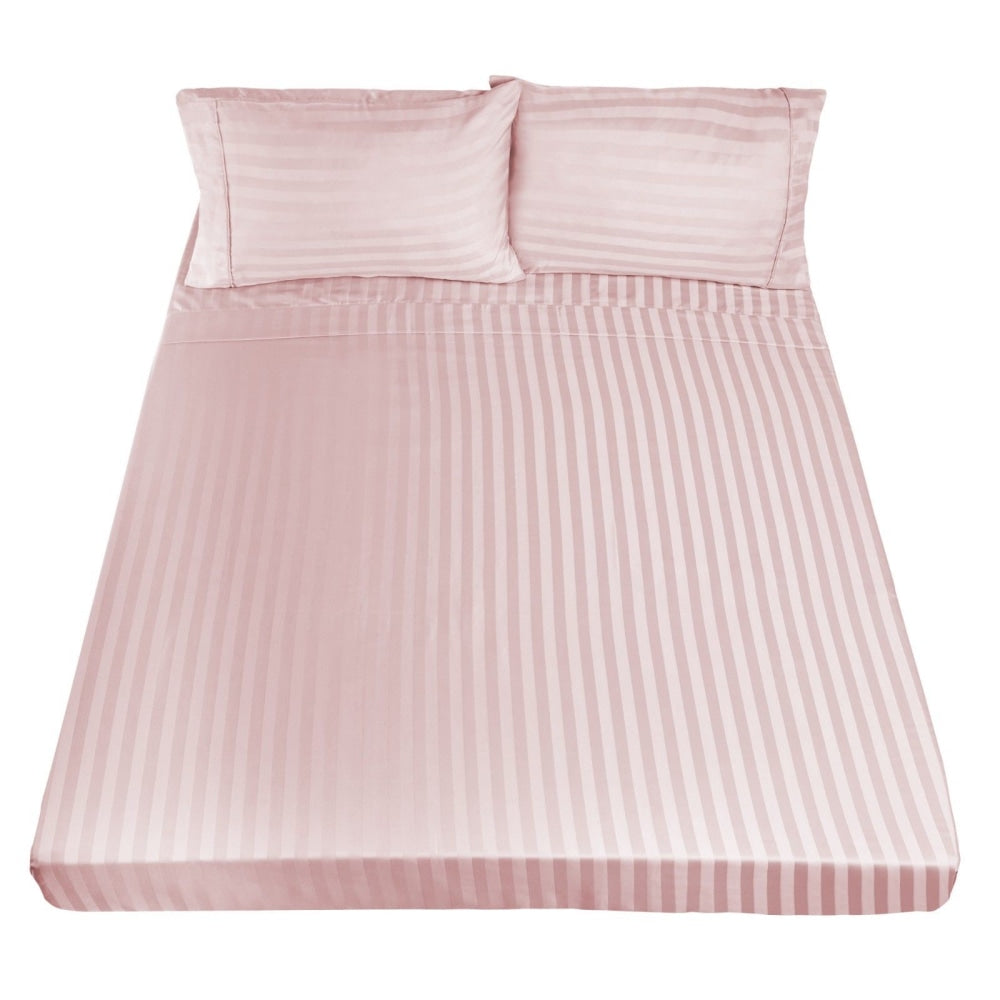 Royal Comfort 1200 Thread count Damask Stripe Cotton Blend sheet sets Queen Blush Bed Sheet Fast shipping On sale