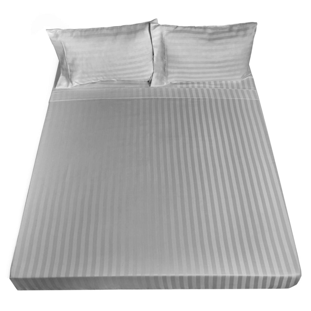 Royal Comfort 1200 Thread count Damask Stripe Cotton Blend sheet sets Queen Silver Bed Sheet Fast shipping On sale