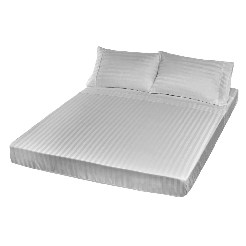 Royal Comfort 1200 Thread count Damask Stripe Cotton Blend sheet sets Queen Silver Bed Sheet Fast shipping On sale