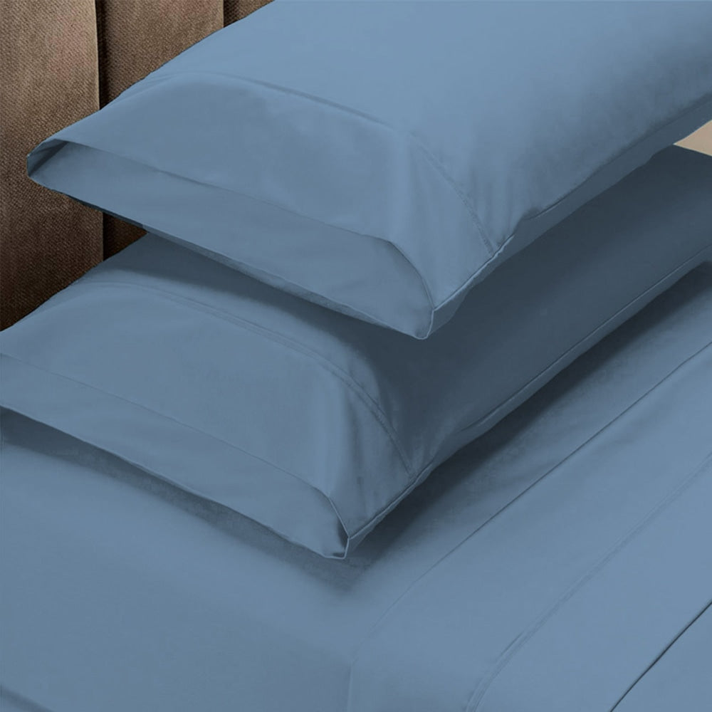 Royal Comfort 1500 TC Cotton Rich Fitted sheet 4 PC Set King-Indigo Bed Sheet Fast shipping On sale