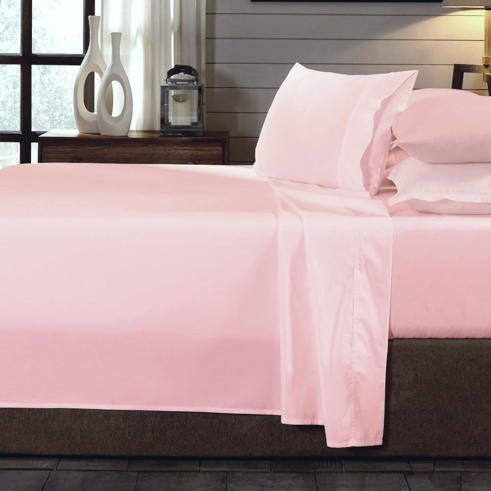 Royal Comfort - 250TC 100% Organic Cotton 4 Piece Sheet Set - Queen - Blush Bed Fast shipping On sale