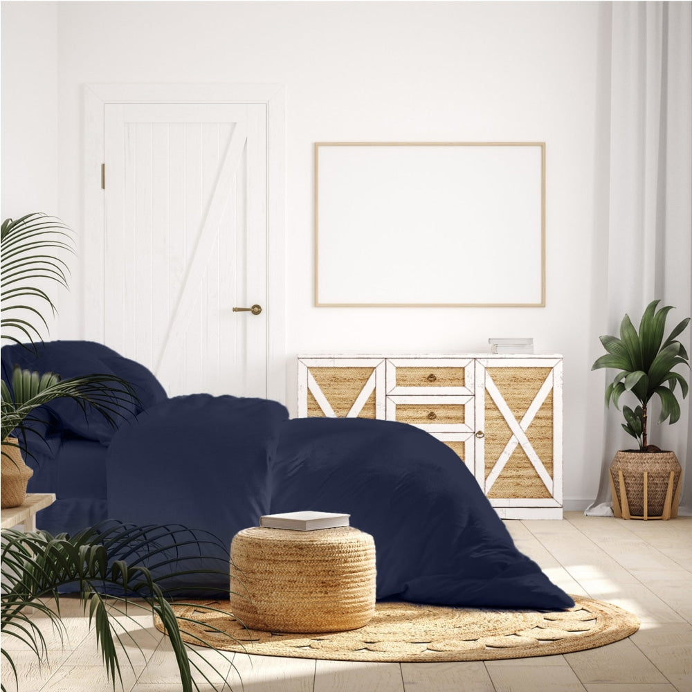 Royal Comfort - Balmain 1000TC Bamboo cotton Quilt Cover Sets (King) - Blue Fast shipping On sale
