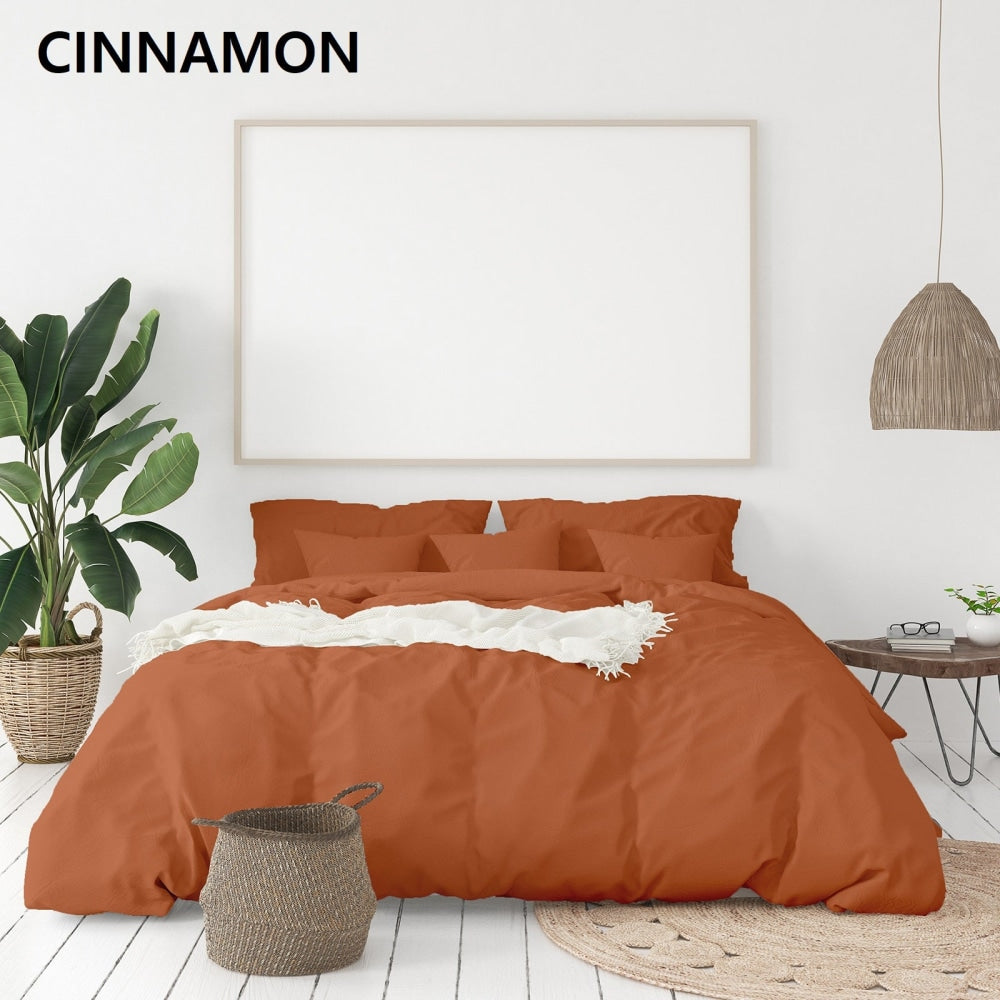 Royal Comfort - Balmain 1000TC Bamboo cotton Quilt Cover Sets (King) - Cinnamon Fast shipping On sale