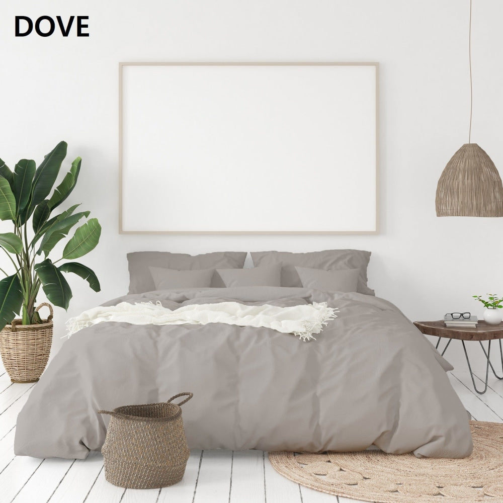 Royal Comfort - Balmain 1000TC Bamboo cotton Quilt Cover Sets (King) - Dove Fast shipping On sale