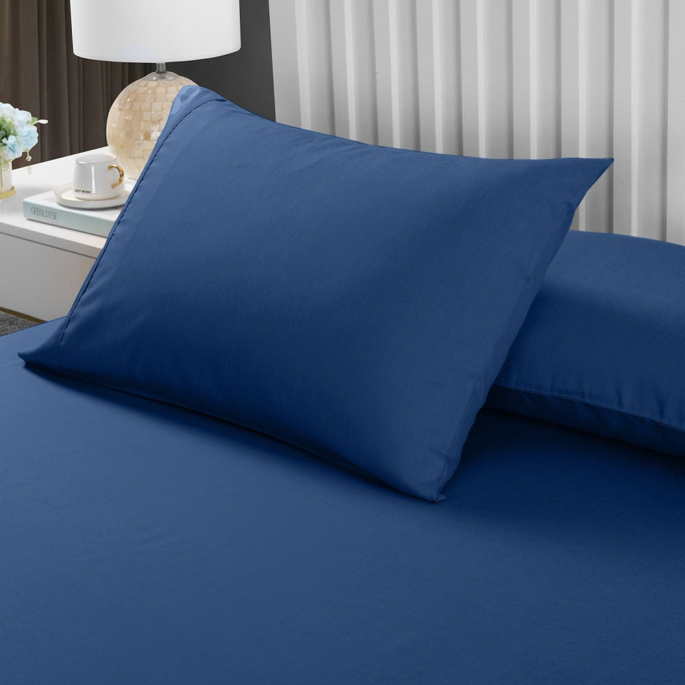 Royal Comfort Bamboo Cooling 2000TC 3-Piece Combo Set - Double -Royal Blue Bed Sheet Fast shipping On sale